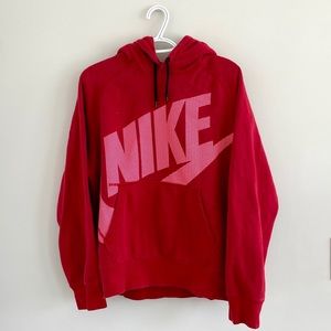 Pink and Red Nike Logo Hoodie